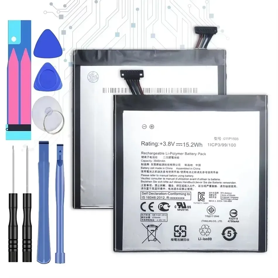 C11P1505 Tablet Battery For Asus ZenPad 8.0 Z380KL Z380C Z380CX P022 P024 3948mAh + Free Tools