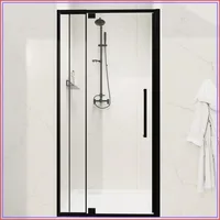 32-36" W x 72" H Semi-Frameless Pivot Swing Shower Door for Bathroom