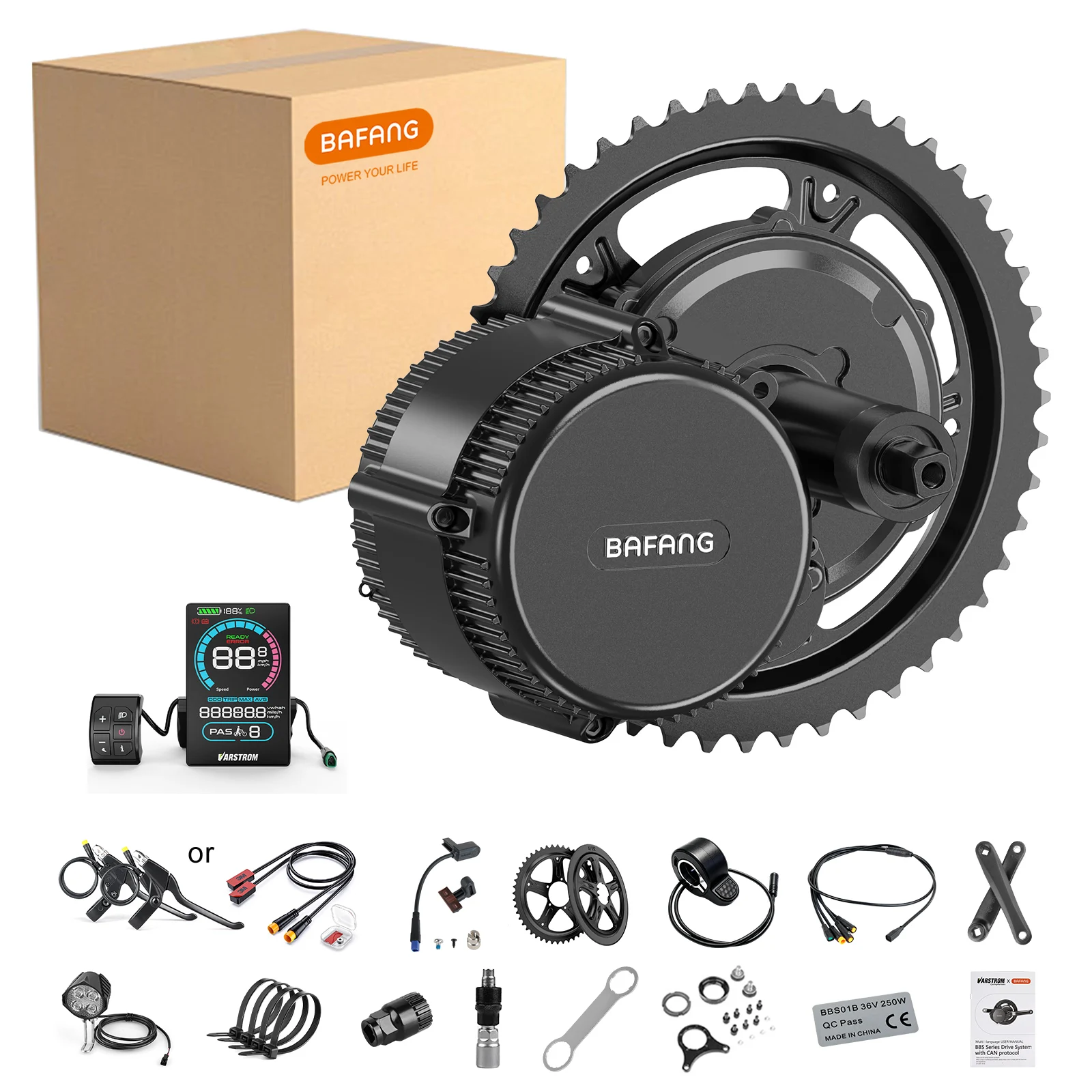 Side Hung Mid Drive Motor Kit - Bafang BBS01B 48V 250W M215 Serie