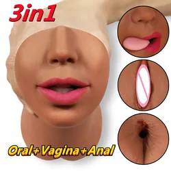 Juguetes sexuales realistas para hombres, masturbador masculino de goma, Vagina Real, Oral, palo suave, Garganta Profunda, mamada Artificial