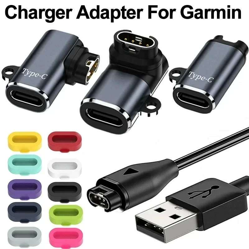 Conector adaptador de cargador tipo C/Micro/IOS USB a 4 pines para Garmin Fenix 7/6/5/7X/6X/5X/ Venu 2 plus convertidor de carga de reloj