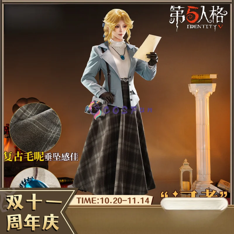 

Костюм для косплея Identity V Reporter, костюм для игры в стиле аниме, вечерние униформа, одежда для ролевых игр на Хэллоуин, одежда COSFun