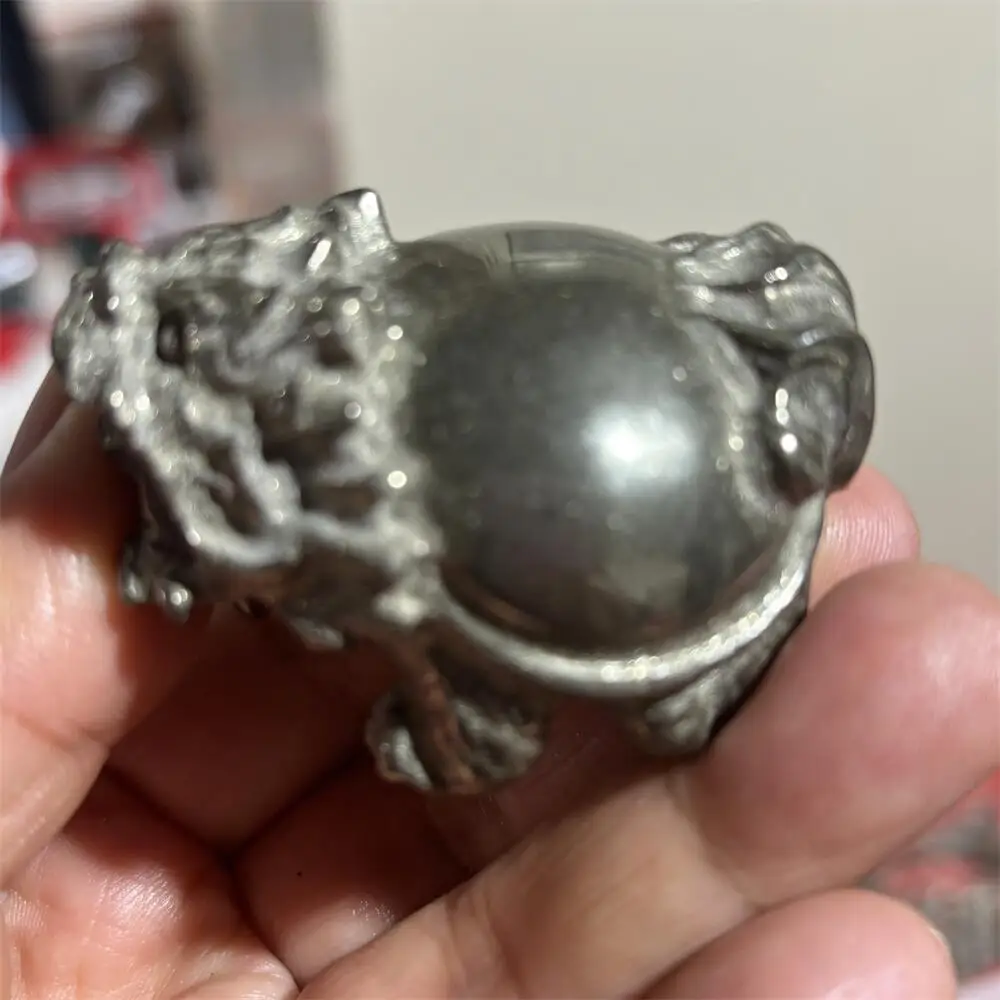 Natural Pyrite Pixiu Carving Reiki Healing Feng Shui Stone Decorative Animal for Home Garden Holiday Crafts Gift view 5