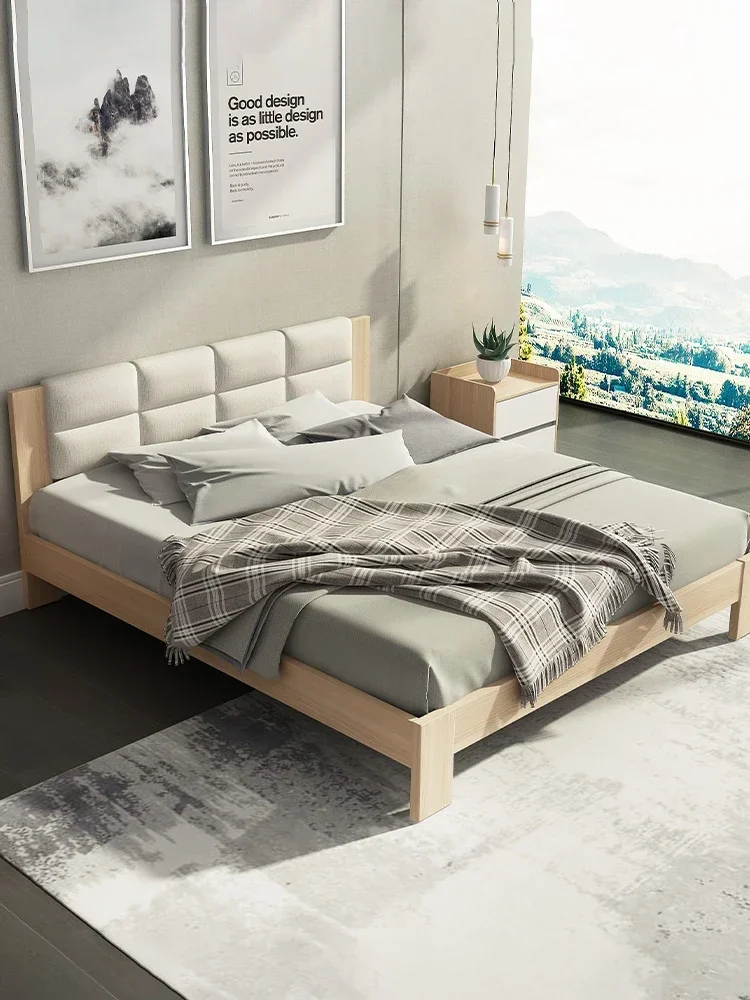 Hot European Style Queen King Bed Frame China Manufacturer Modern Wood Double Full Size Bedroom Furniture Set