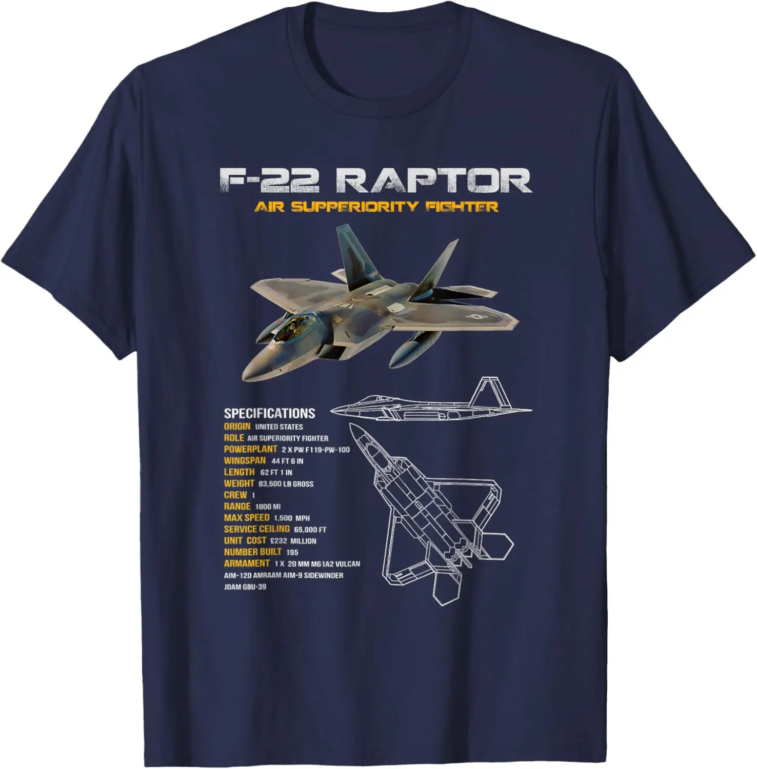 القوات الجوية الأمريكية F-22 رابتور مقاتلة طائرة عسكرية الطيار المخضرم تيشيرت بأكمام قصيرة عادية 100% تي شيرتات قطن #2