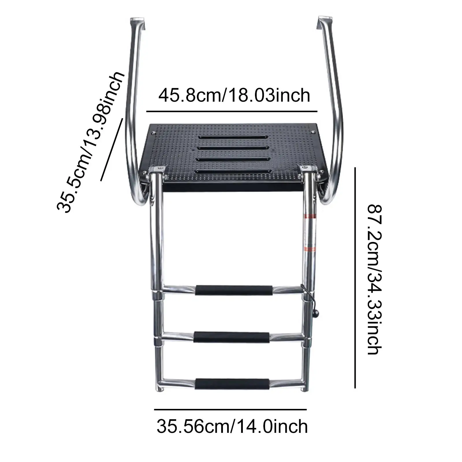 3 خطوات بديلة لملحقات سلم القارب، خطوات واسعة ممتازة، سهلة التركيب، سلم قابل للطي من الفولاذ المقاوم للصدأ شديد التحمل ومضاد للانزلاق #6