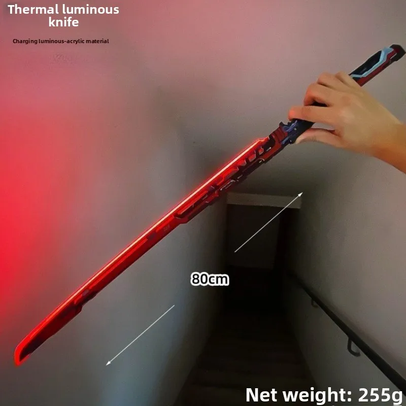 80cm/31.5in Cyberpunk Samurai Sword Katana Game Peripherals Cosplay Weapons Model Acrylic Lightsaber Party Supplies Luminous Toy