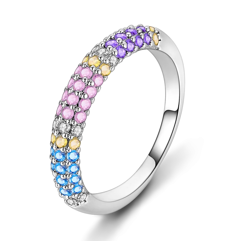 Women's 925 Sterling Silver Zircon Wedding Ring