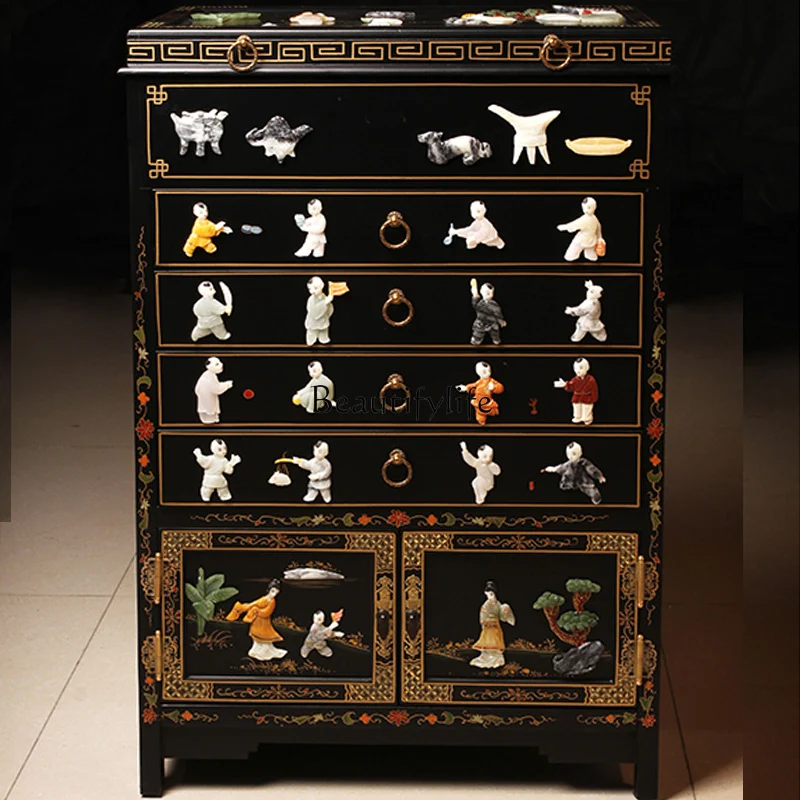 

New Chinese antique furniture handmade decorative cabinet household door entrance cabinet