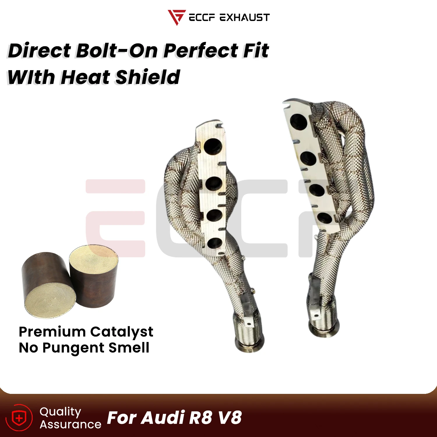 

Sporty Stainless Steel Equal length Headers With Heat Shield For Audi R8 V8 Plug and Play Aggressive Sound Performance Upgrade