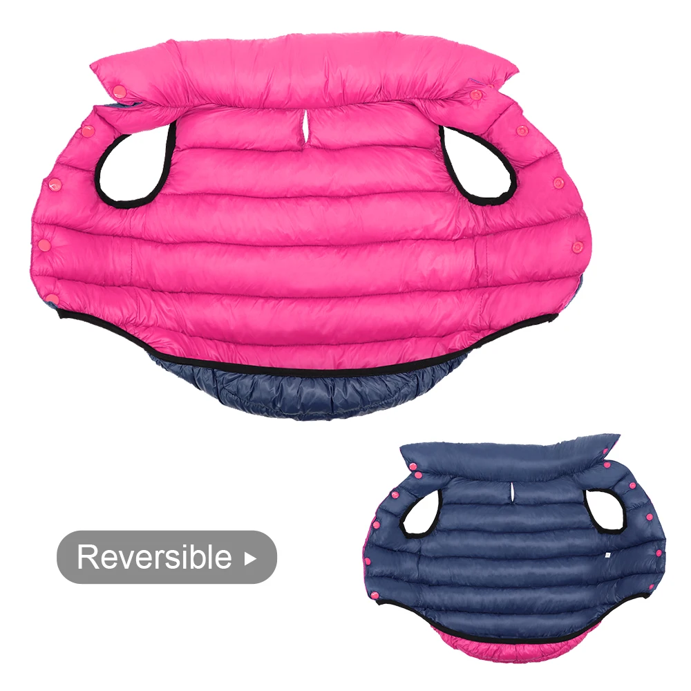 Weiche Winter-Hundejacke, Kleidung, wendbar, Winter-Hundeweste, Mantel, dicke Haustierkleidung, wasserdichtes Outfit für kleine, mittelgroße und große Hunde – Detail 9
