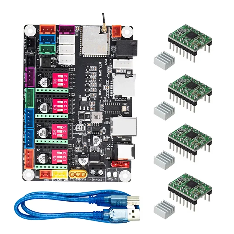 A76K Precision Engineered MKS DLC32 MAX CNC Router Board, 4-Axis Controller For Advanced Laser Engraving