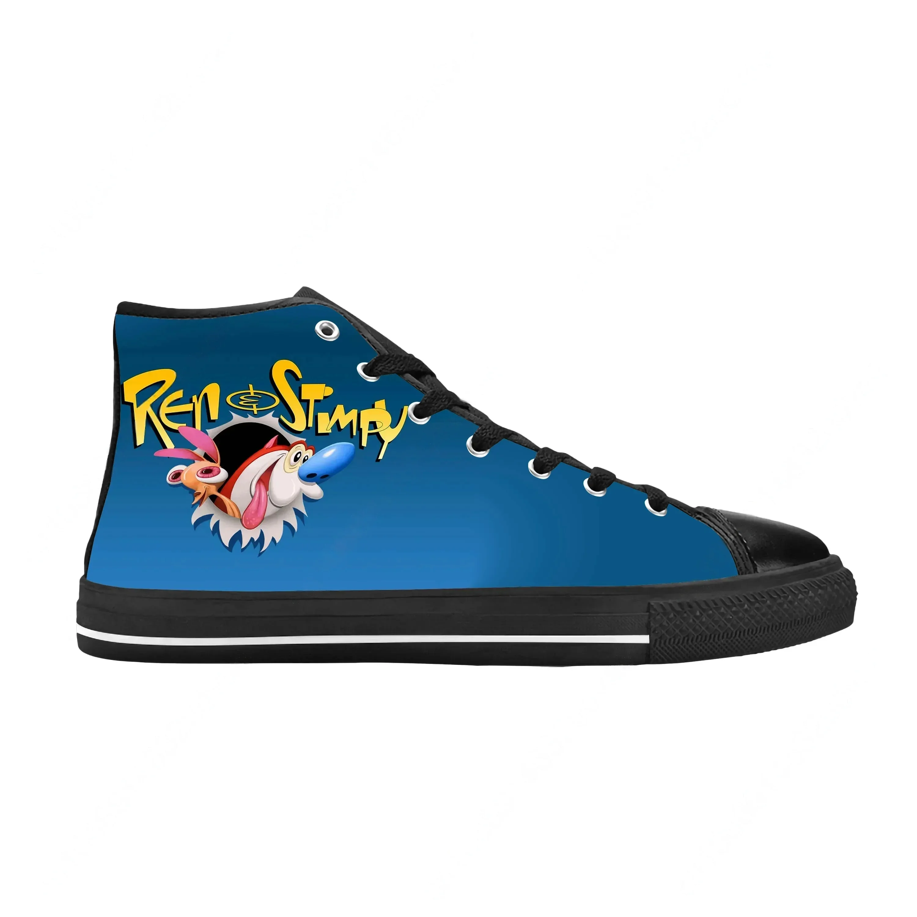 

Show Anime Cartoon Stimpy Manga Comic Game Ren Casual Cloth Shoes High Top Comfortable Breathable 3D Print Men Women Sneakers