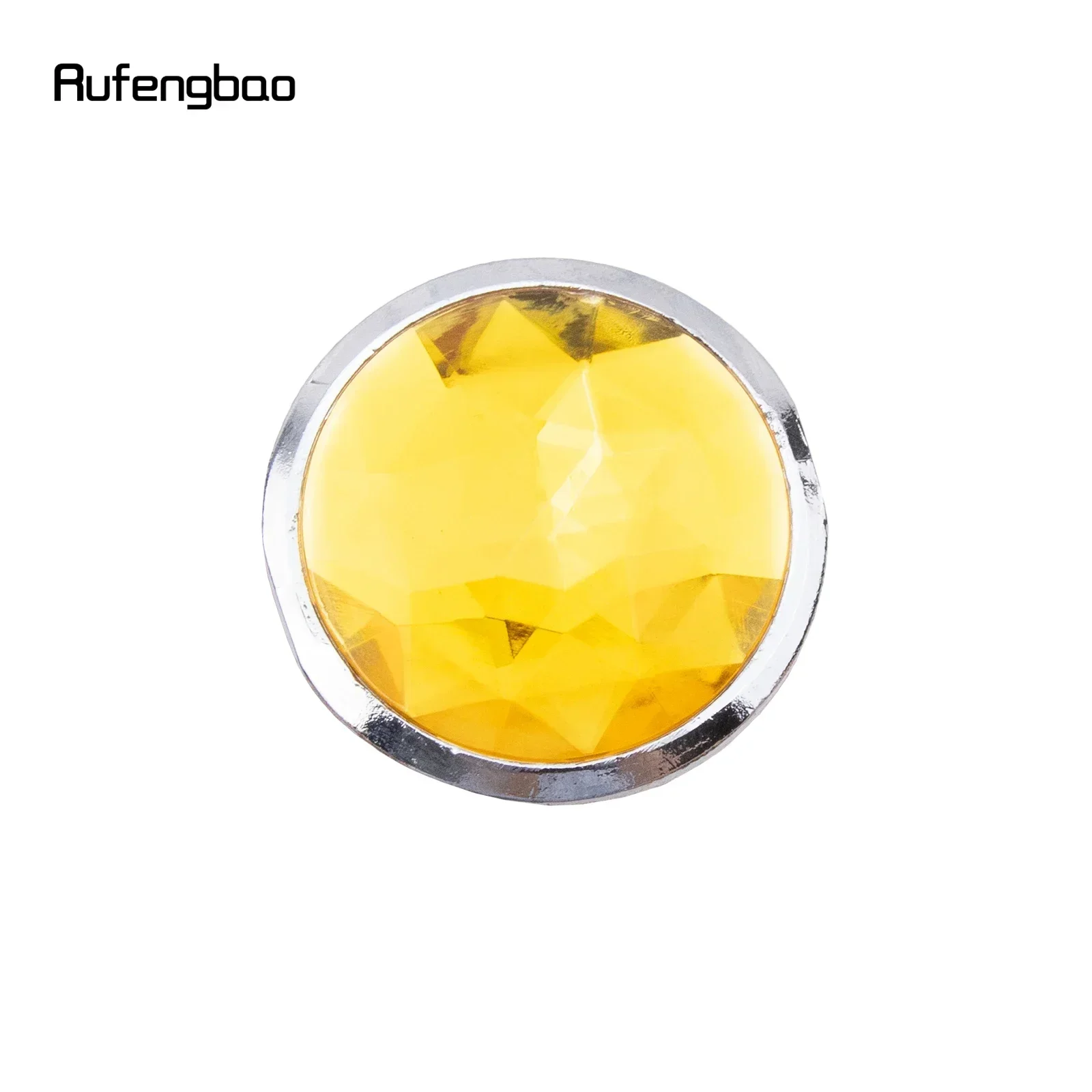 ไม้เท้าแฟชั่นสีเหลืองประดับเพชรเทียมสีขาว สไตล์สตีมพังก์และสุภาพบุรุษทุกวัน ไม้เท้าคอสเพลย์สุดหรู ความยาว 93 ซม.