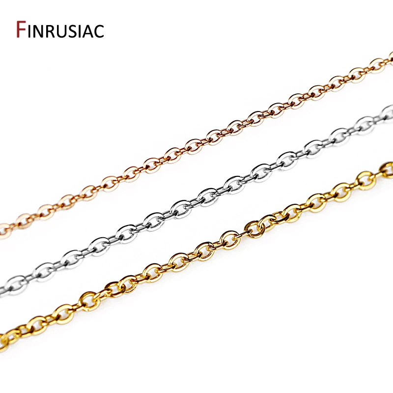 14K مطلية بالذهب الفولاذ المقاوم للصدأ 3 مللي متر كابل ربط سلاسل السائبة لصنع المجوهرات ، أساور يدوية سلسلة قلادة صنع الإمدادات