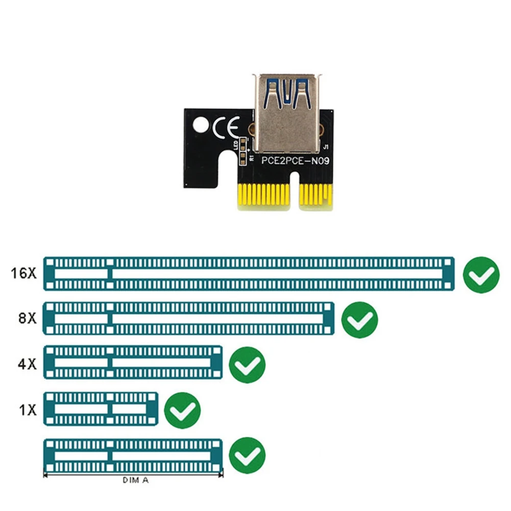 10PCS VER15X PCIE X1 to X16 PCI-E Riser Card VER 15X PCI Express 16X Riser RGB for Graphics Card BTC ETH Mining Miner