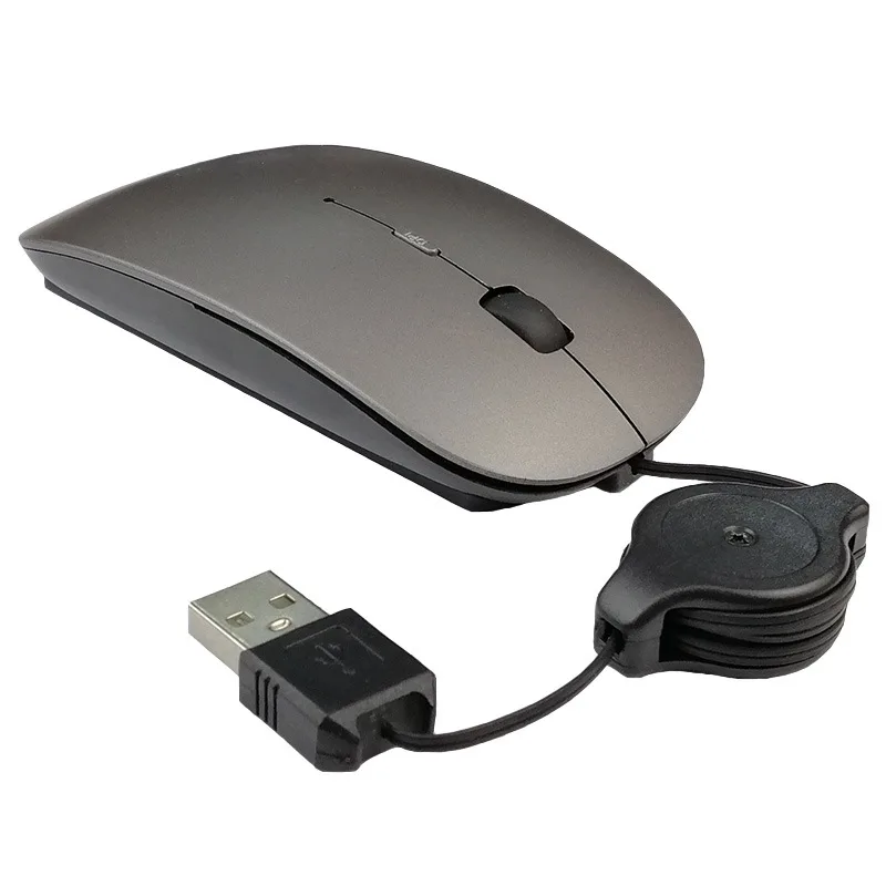 

Portable Computer Notebook USB Mouse Retractable Slim USB Optical Scroll Mouse for Laptop PC Optical Sensor 1600dpi