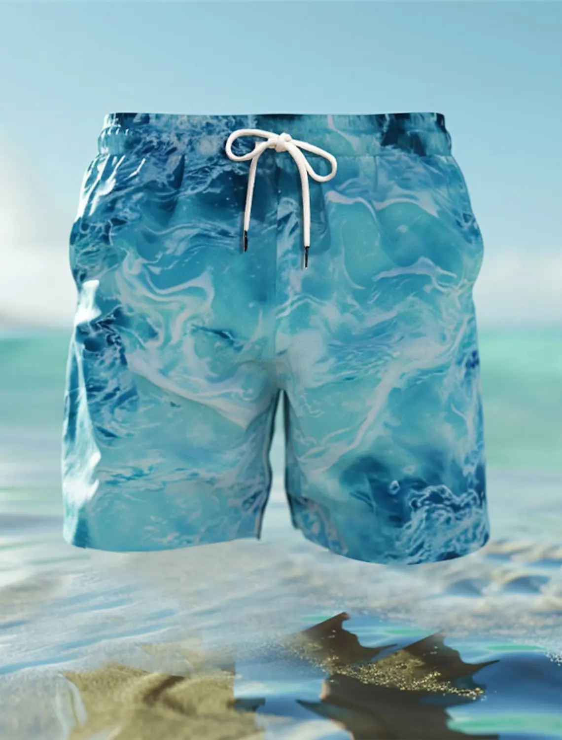 2024 Men's Board Shorts Swim Trunks Print Sea Gradient Quick Dry Short Holiday Beach Hawaiian Casual 4 Micro-elastic