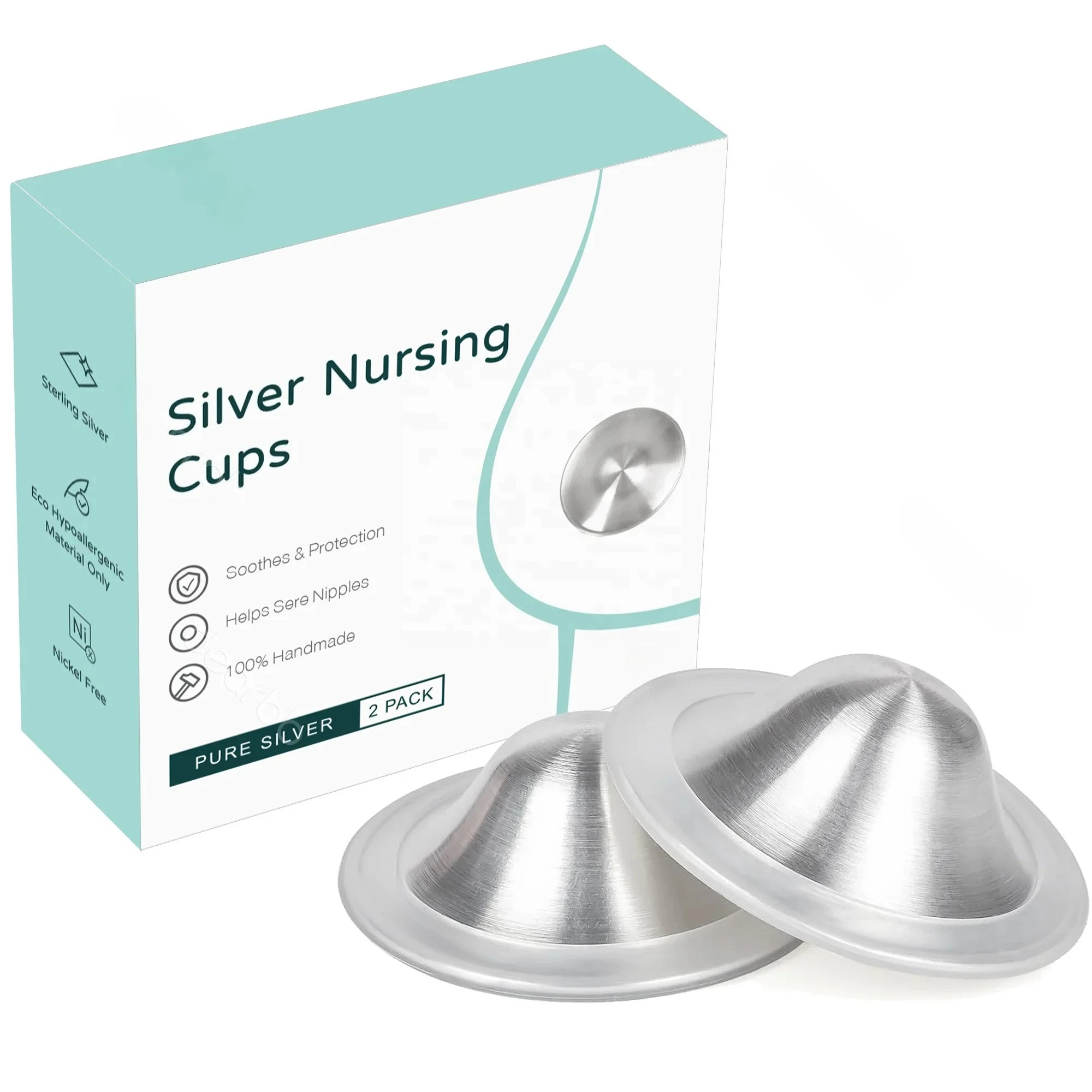 

Factory Wholesale Silver Nursing Cups 925 Silver Nickel Free Newborn Essentials Must Haves Soothies And Protect Nipple Shield
