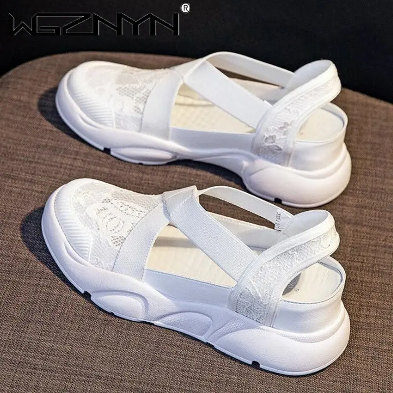 Fisherman Sandals Women\'s 2023 Summer New Baotou Sponge Cake Thick Bottom Breathable Casual Flat Bottom Fisherman Shoes Women