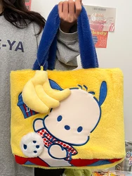 Sanrio-Bolso de felpa Kawaii Kuromi Pochacco, bandolera de peluche, bolso de gatito, bandolera de hombro, mochila de regalo