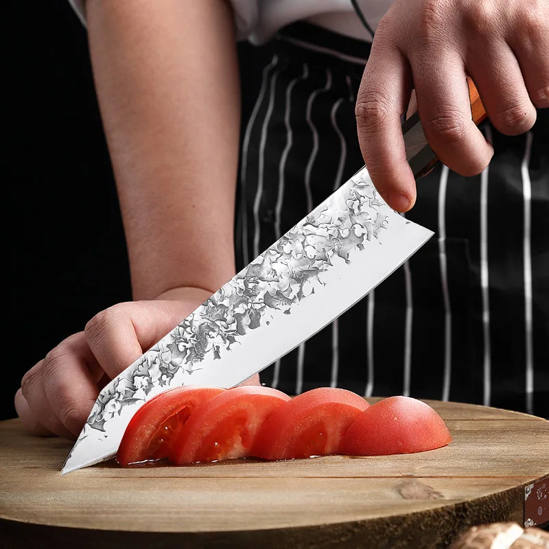 Coltello per mannaia coltello da cucina in acciaio inossidabile manico in legno affilato per mangiare il taglio della carne per arrostire la verdura