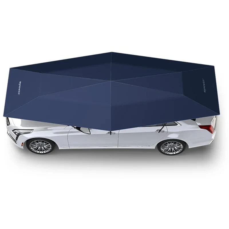 Outdoor aluminum pergola, automatic car umbrella, sunshade with smart mobile cover, full coverage, folding sunshade ceiling.