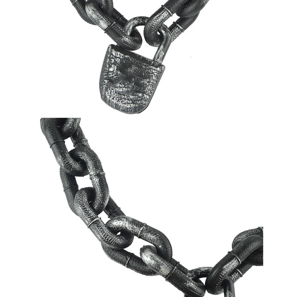 Plastic Chain Lock Halloween Game Prop Role Play The Drama Funny Performance Bar