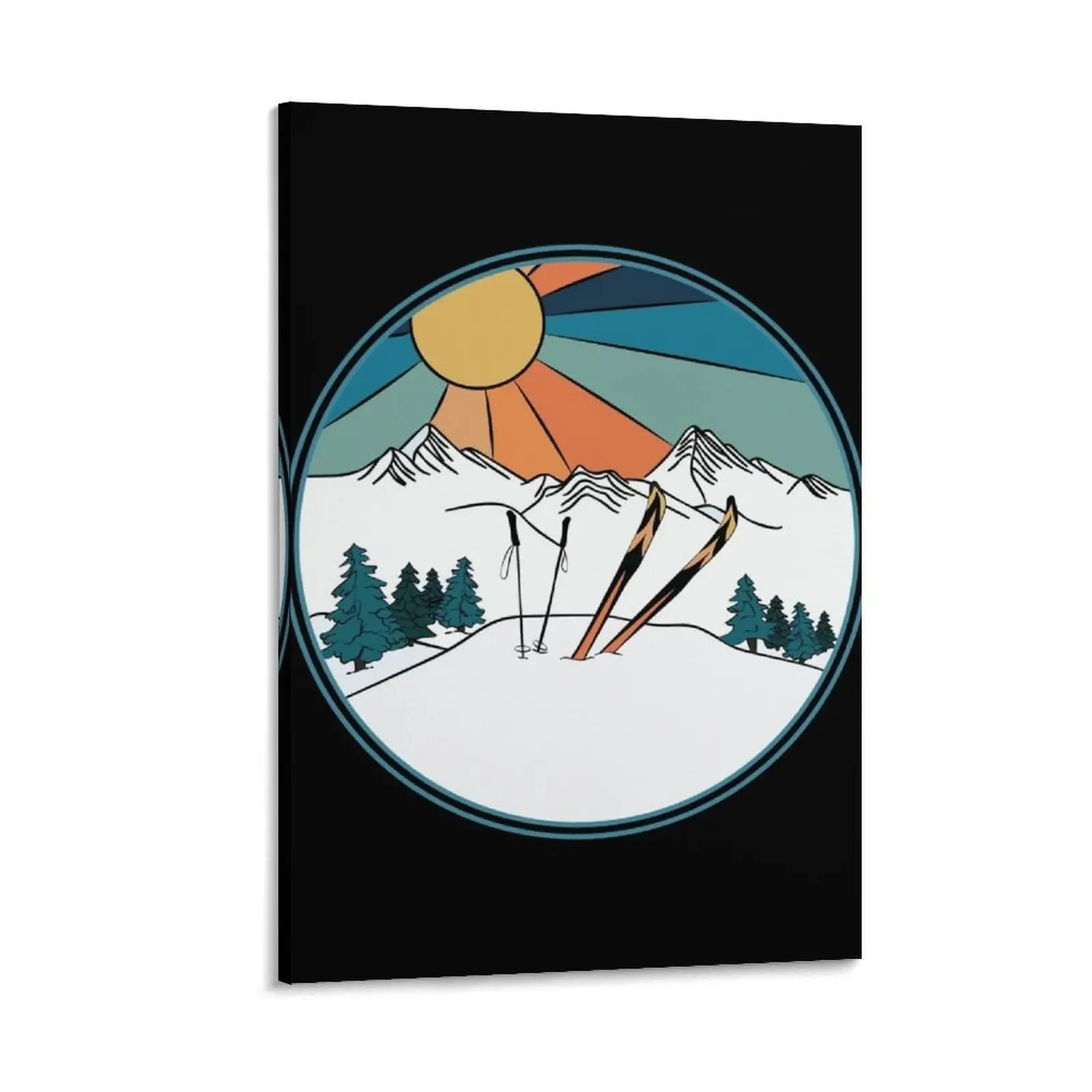 

Ski You Later Winter Sports Canvas Painting Decoration wall aesthetic room decor wall art