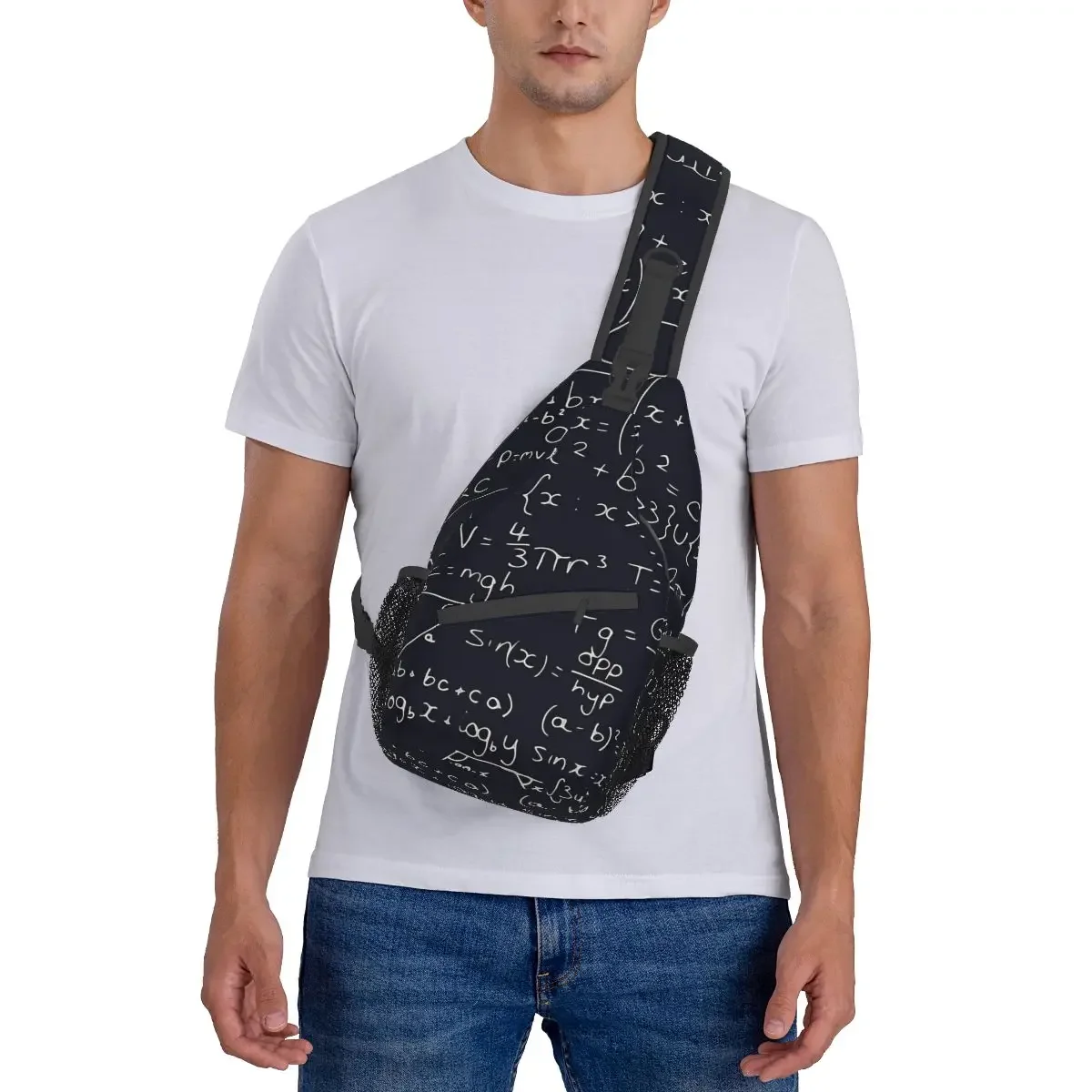Geometry Pattern Crossbody Bag Sports Maths Equations Chest Bag Unisex Women Man Fashion Shoulder Backpacks Travel
