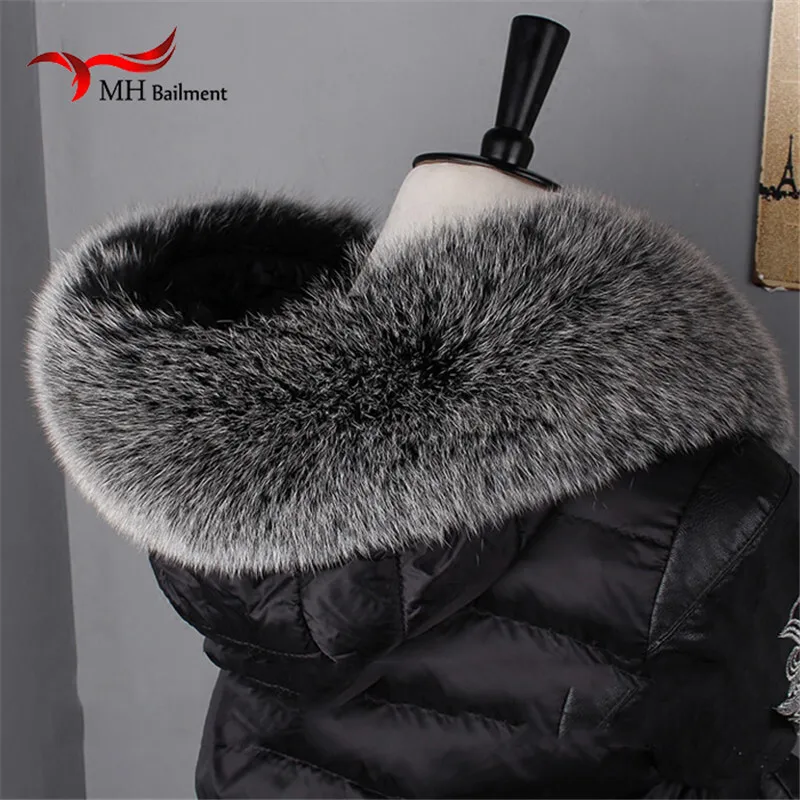 Winter 100% Genuine Real Natural Fox Fur Collar Women Scarf Fashion Coat Sweater Scarves Luxury Raccoon Fur Neck Cap L#60