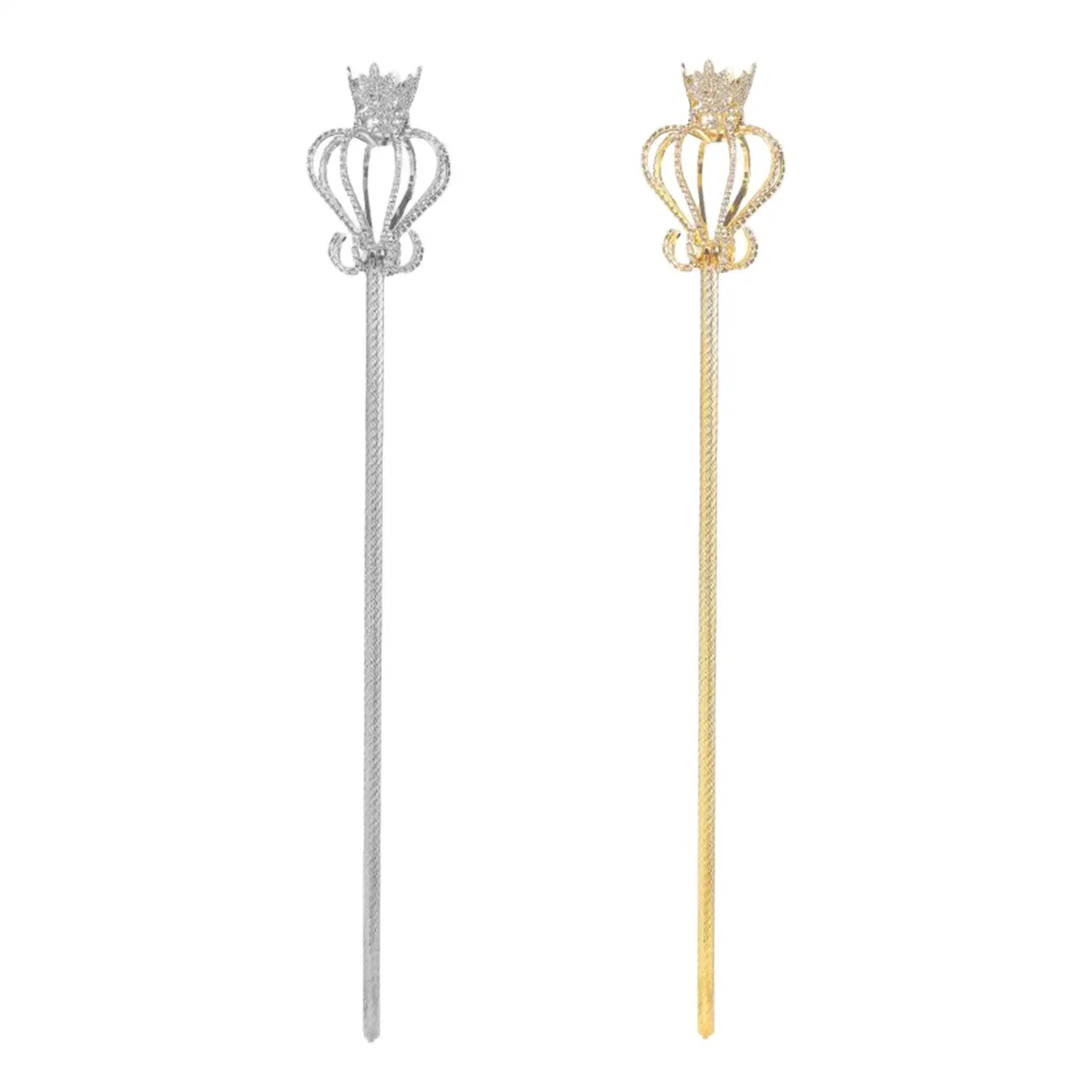 Sparkly Rhinestone Scepter Queen Fairy Princess Wand สําหรับประกวดวันเกิดฮาโลวีนงานแต่งงานเครื่องแต่งกายอุปกรณ์เสริม