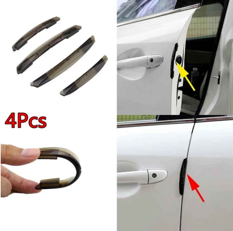 4pcs Car Door Edge Protector Guards Sticker  Anti-scratch protection strip Anti-collision adhesive door anti-collision strip