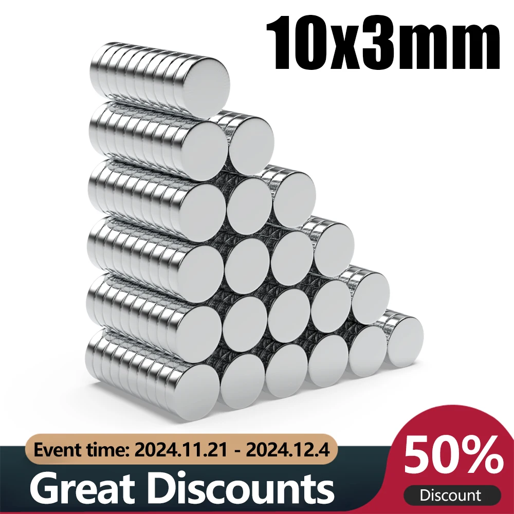 10/20/50/100/200/500Pcs 10x3 Super Strong Magnet 10mm X 3mm Round Magnetic NdFeB Neodymium magnet N35 Powerful Disc imanes 10*3