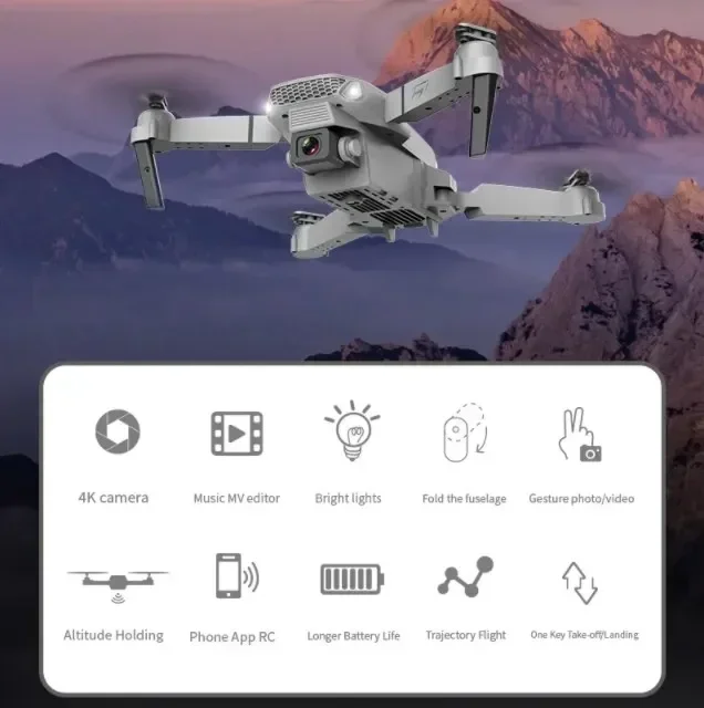 Lenovo E88 Drone HD 4K podwójny aparat 8K Mini WIFI fotografia lotnicza składana Quadcopter zabawki profesjonalne szerokokątne RC Dron prezent