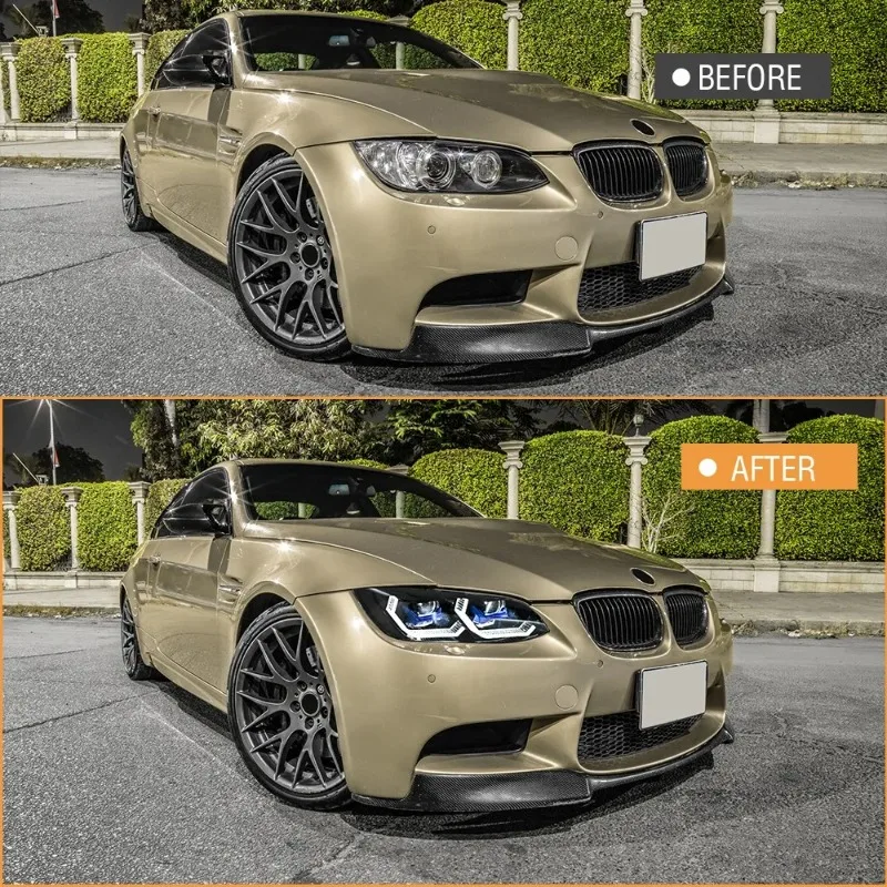 1Pair LED Headlight For BMW 3 Series E92 E93 2007-2010 Front DRL Lamp Assembly