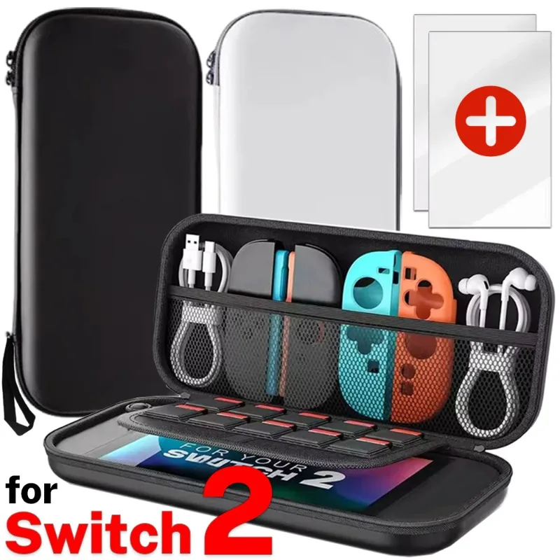 

Carry Case Screen Protector for Nintend Switch 2 Portable Hand Shell Pouch EVA Travel Game Bag Tempered Glass for Switch 2 NS