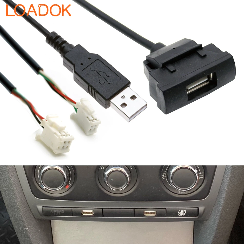 4 6 Pin Dual USB Car Radio RCD510 RNS315 Interface Cable Adapter for VW Skoda Octavia Android Multimedia Navigation