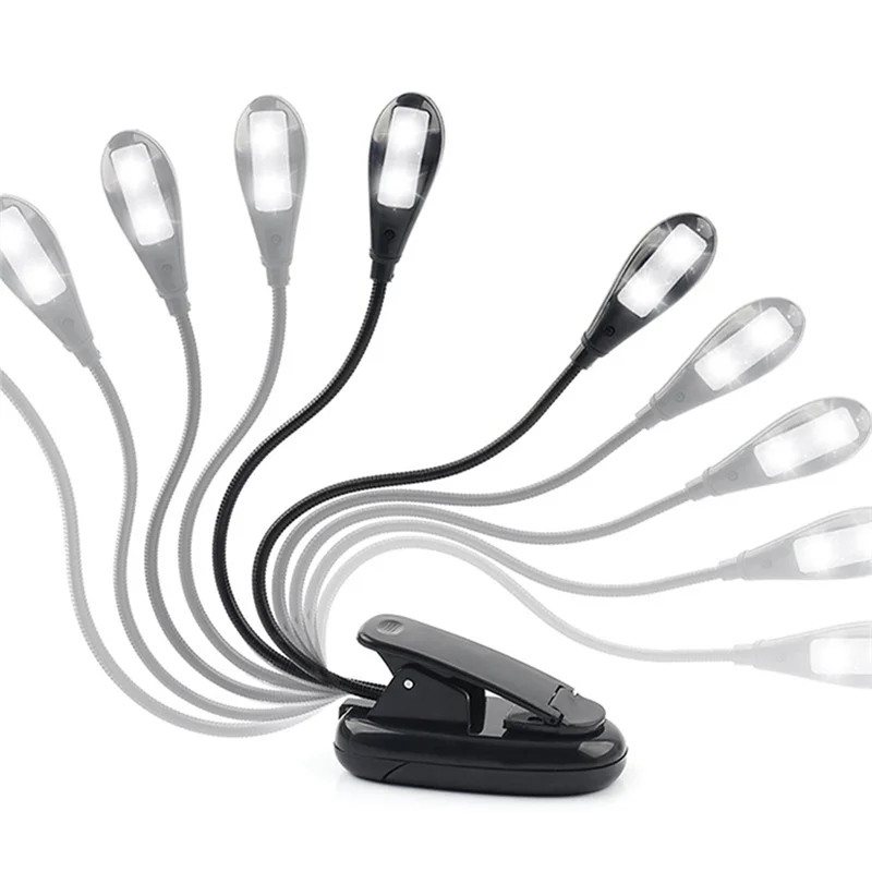 AS98-1 PCS Music Stand Light Clip On LED Book Lights Reading Lamp In Bed,2Brightness Levels, Perfect For Bookworms,Piano Player,