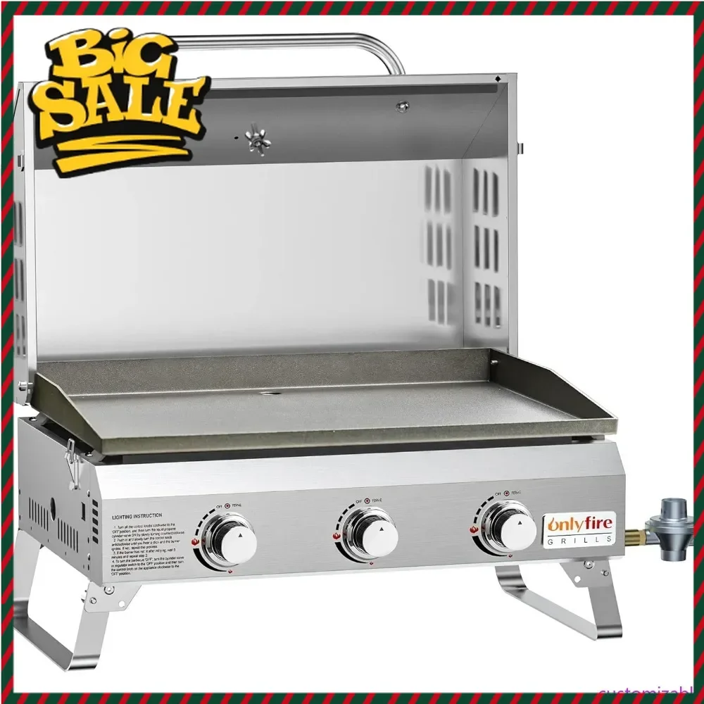 

Горячая распродажа! Портативная газовая гриль-плита с 3 конфорками и складными ножками для приготовления на открытом воздухе и барбекю на террасе.