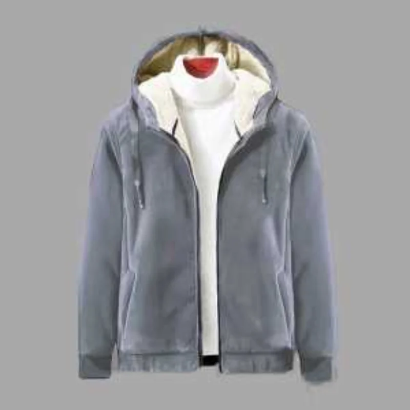 سويت شيرت رياضي كاجوال سميك سميك من قطعة واحدة للشتاء باللون الذهبي المخملي للرجال عصري وفضفاض