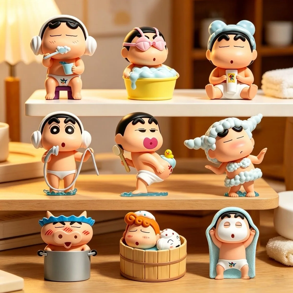 

JANDOOM Original Crayon Shinchan Dynamic Scrub Series Blind Box Cute Desktop Ornament Anime Peripherals Figure Doll Trendy Toy