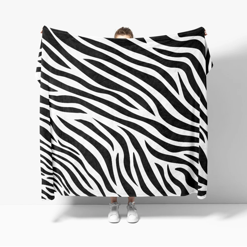 3D Zebra Stripe Pattern Flannel Blanket Warm Soft comforter Throw Blankets Bedroom Room Decor