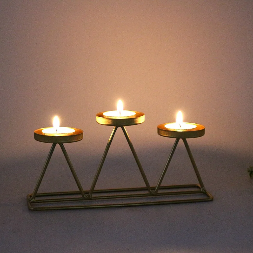 Candlesticks Candle Holder Date Decorative Dining Candle Geometric High Quality.for Dinner Holder Triangle Black/gold