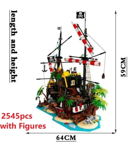 With Original Box 2545 PCS Pirates of Barracuda Bay Building Blocks Bricks Compatible 21322 698998 Kid Birthday Christmas Gifts