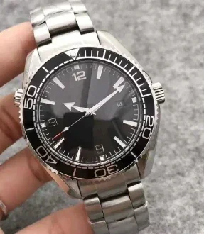 الرجال حالة 600 Relogio Masculino ساعة ميكانيكية المحيط الكون الصلب الأسود الأزرق السيراميك 007 ريترو ساعات أوتوماتيكية مخصصة