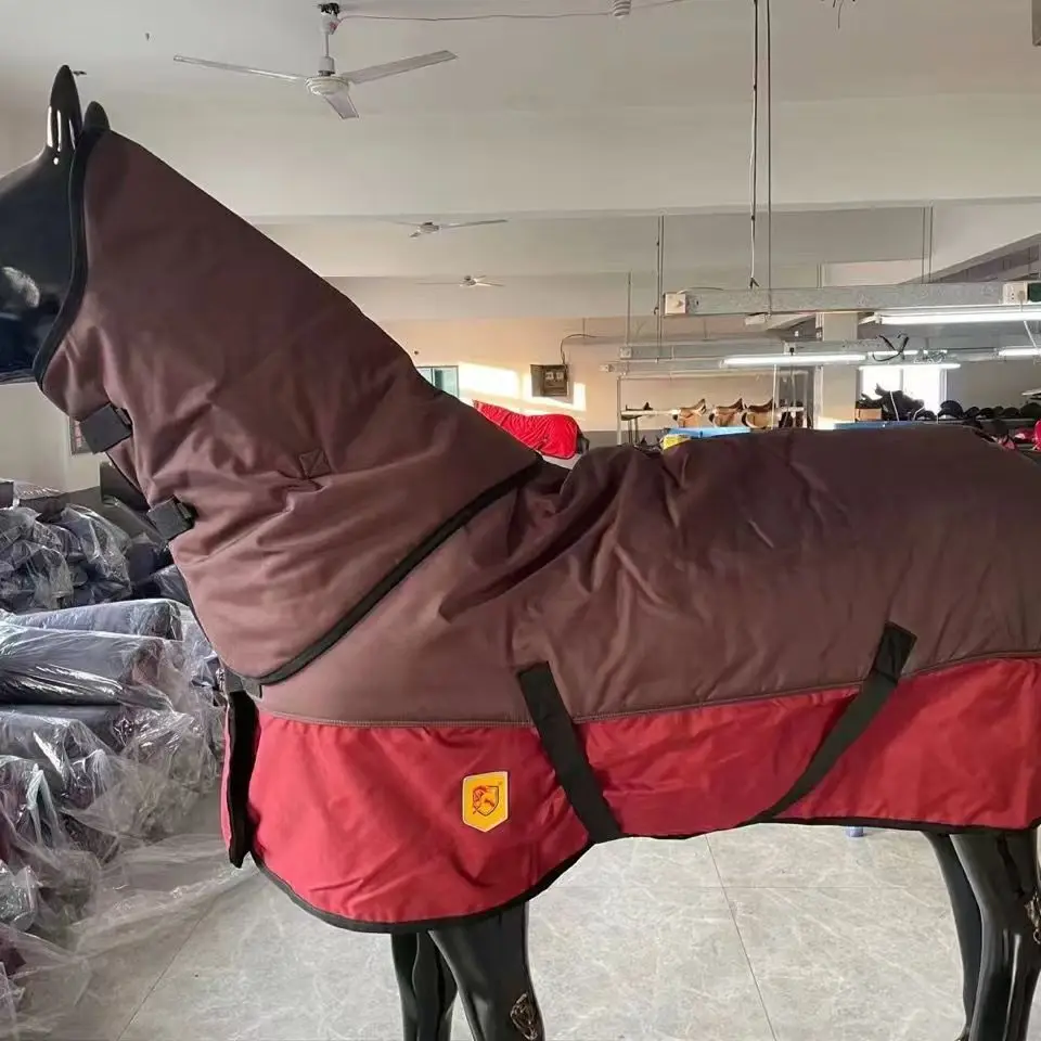 2024 New Waterproof Horse Rugs Turnout Blanket Winter Warm Cotton Sheet Neck Warmer Harness Cover Horse Equipment Accessories