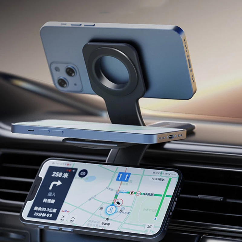 

Magnetic Car phone Holder Foldable Telephone Support Mount For iphone 15 14 pro 13 12 Universal Dashboard Paste