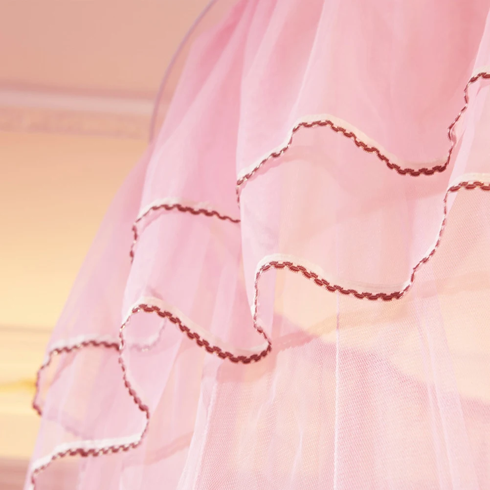 

Hanging Mosquito Net Bed Canopy Dome Netting Pink Small Fresh Protective Lightweight Multipurpose Fine Mesh Breathable Polyester
