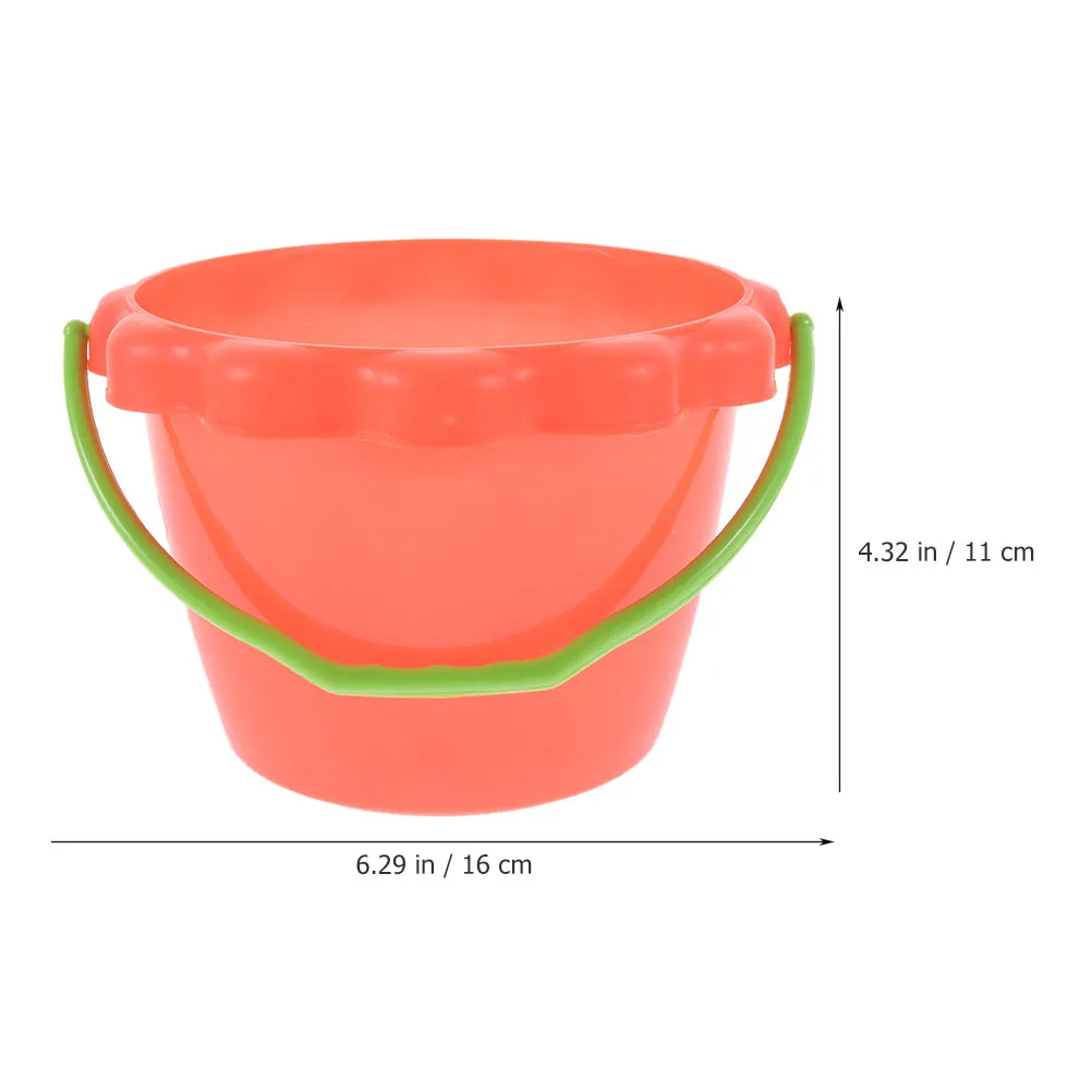 6Pcs Beach Sand Buckets Cartoon Design Non-Slip Multi-Use Water Pails for Outdoor Summer Playing and Digging Activities Portable